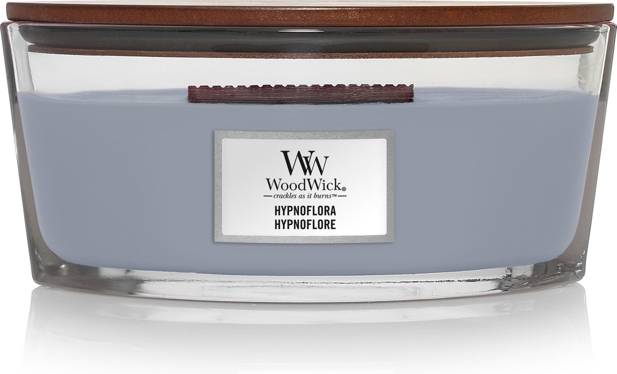 WoodWick Heartwick Flame Ellipse Geurkaars - Hypnoflora - 50 branduren Paars