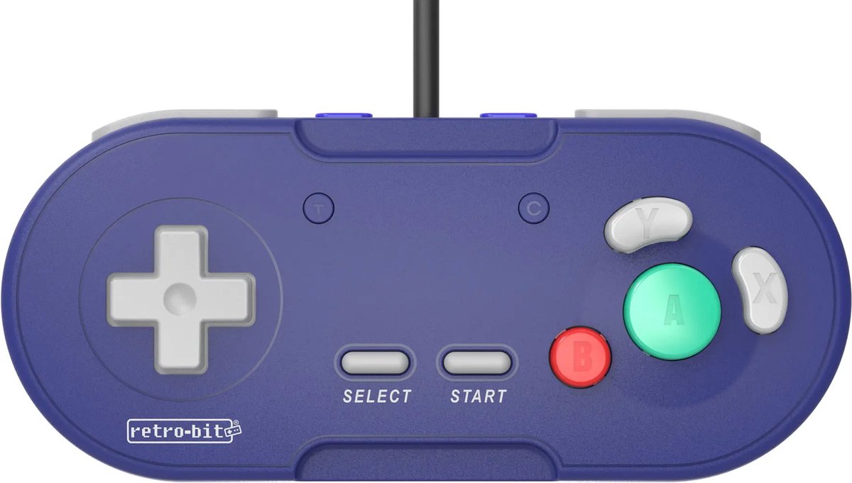 Retro-Bit Legacy Wired Pad for GameCube / Wii-Paars (GameCube) Nieuw - Retro-Bit