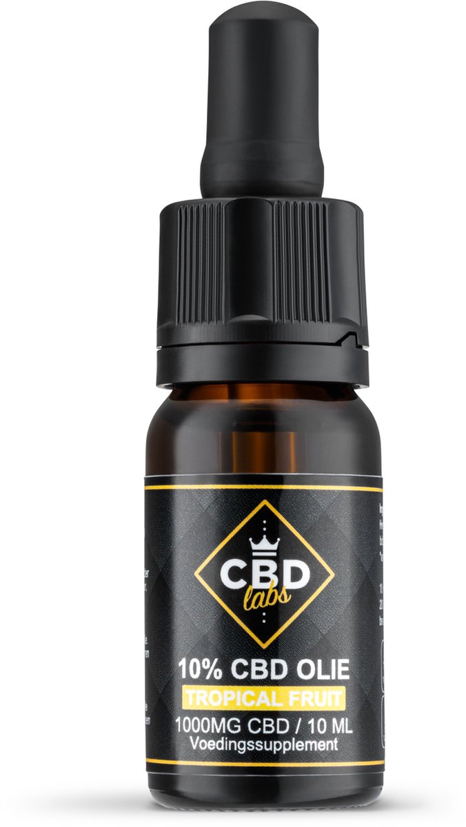 Goedkoopste CBDLabs CBD Olie 10 - 1000MG CBD - 10 ml - Vegan - Op Basis van Biologische Hennepzaad Olie - 100 Natuurlijk - Circa 200 Druppels - Premium Product - Tropical Fruit