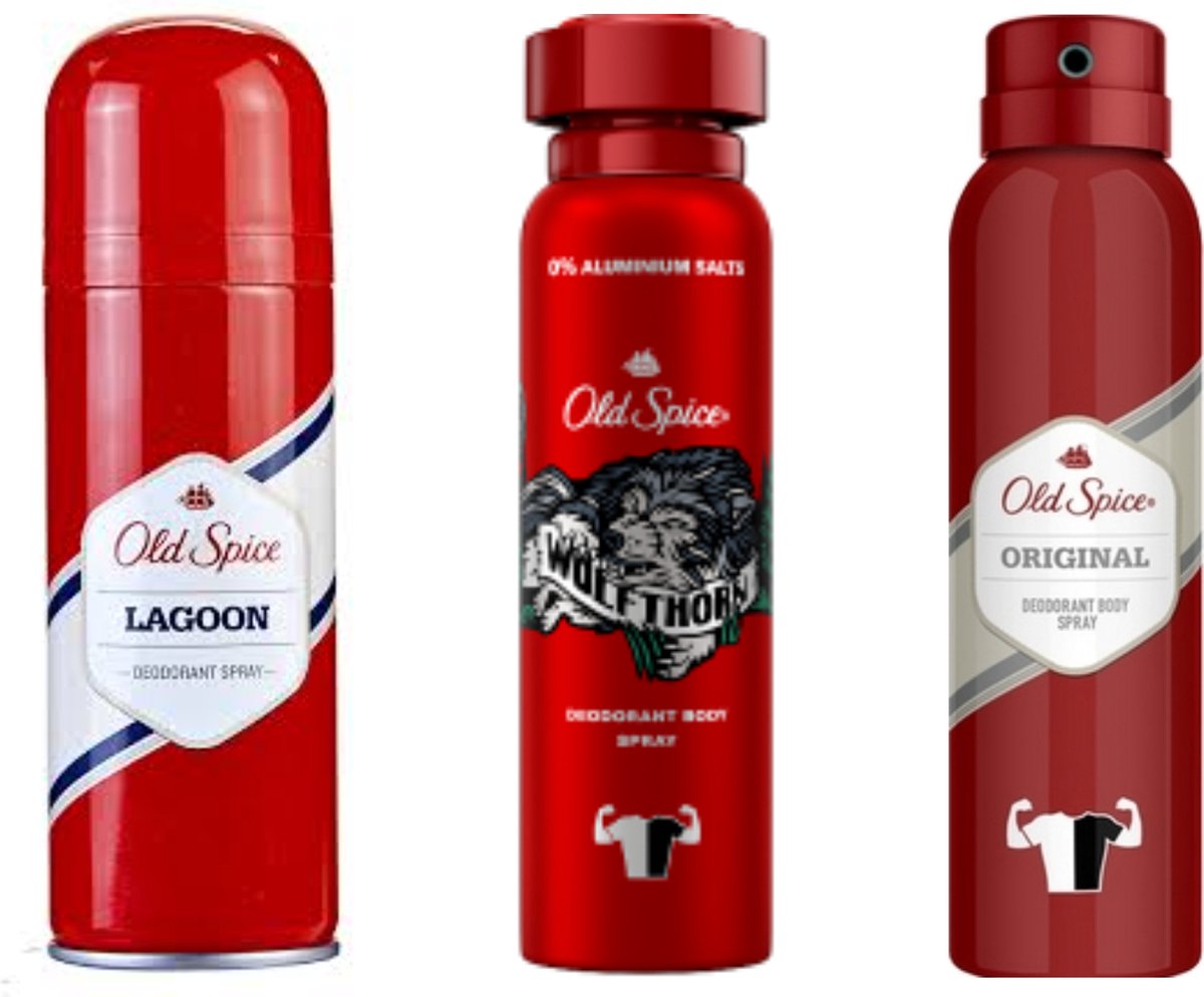 Goedkoopste Old Spice deo spray mix (lagoon, original, tigerclaw) 3 150 ML