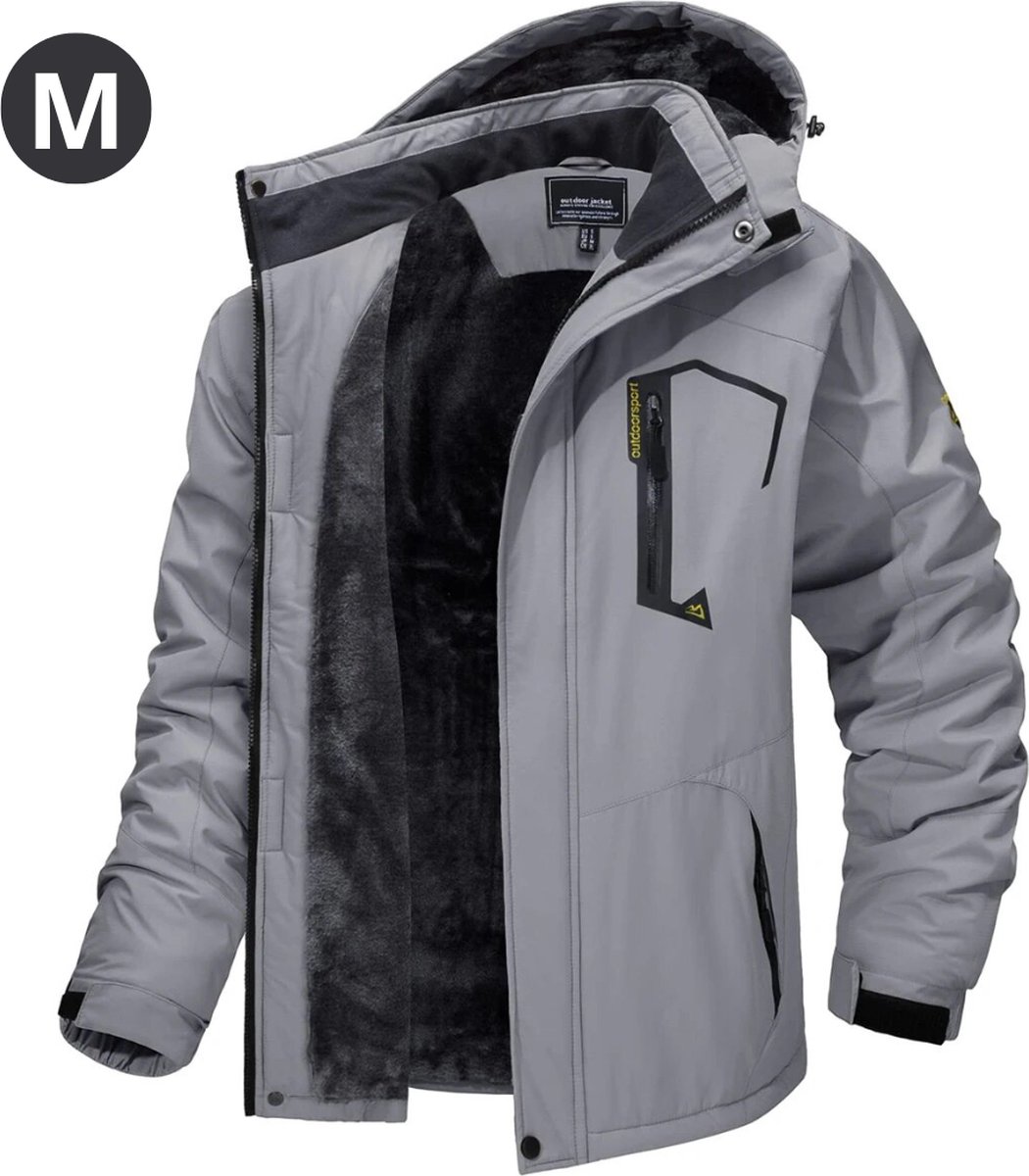 Livano Winterjas Voor Heren Parka Winter Jas Volwassen Lichtgrijs