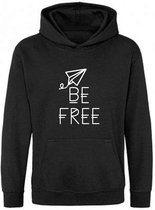 Be Friends Hoodie - Be free - Kinderen - Zwart - Maat 1-2 jaar