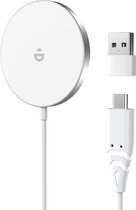 DynaBright Draadloze Oplader 15W - Magsafe - Incl. kabel - QI Snellader - Wireless Fast Charger - Fast Charger - iPhone en Samsung