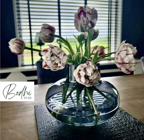 Bodhi by Ed - Dienblad - Vierkant - 40x40 cm - Decoratie - Plateau - Rond - Zwart - Croco - Leer