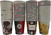 KURTT - Koffiebekers to go - mix design - 7oz/180ml - 3000 stuks! - Koffiebeker karton - Drinkbeker - Koffiebeker - Kartonnen Beker - Wegwerpbeker - Papieren Beker