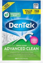 DenTek Triple Clean - Geavanceerde Clean Floss-picks - geen pauze en geen versnippering - 150 stuks
