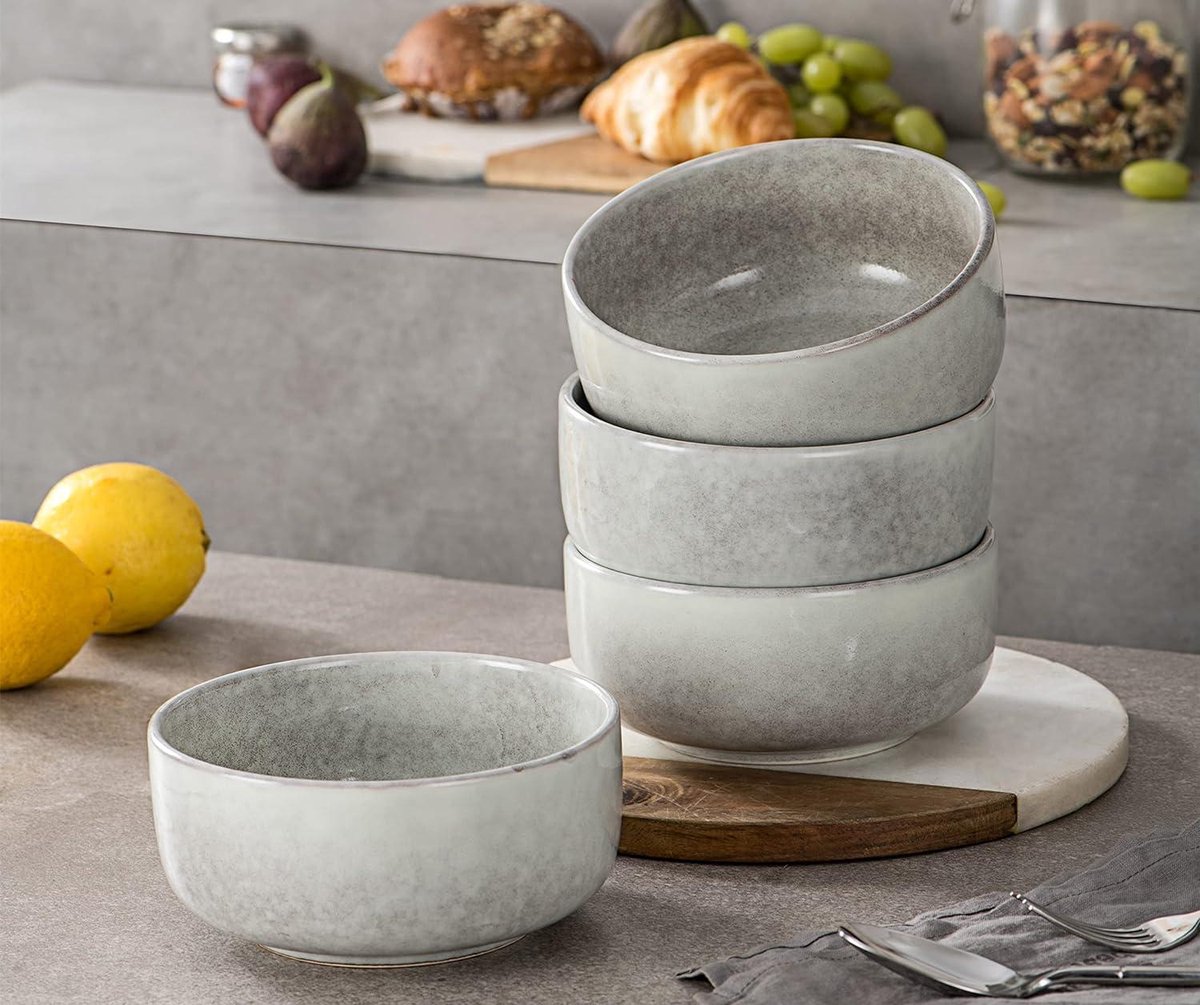 4-delige aardewerk mueslikommen set Henten Home dessertschaal snackschaal ijsschaal 450 ml Schalen set