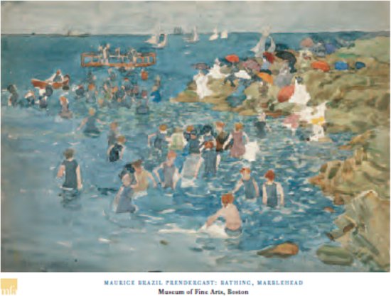 Maurice Prendergast - Bathing, Marblehead - Kunstposter - Boston Museum of Fine Arts - 50x70 cm