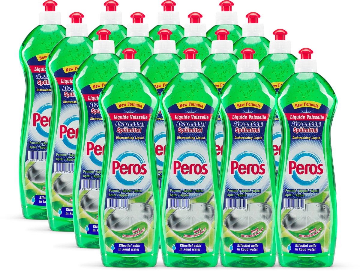 Peros Vloeibaar Afwasmiddel - Appel - 16x750ml - Voordeelverpakking