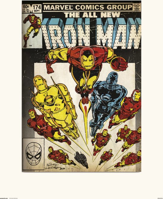 Pyramid International Spiderman (retro) 30x40 cm ingelijste druk, 250GSM PAPERWRAP MDF, meerkleurig, 4 x 33 x 4 cm
