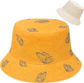 Su.B Hoed - Bucket Hat – Vissershoedje Heren – Zonnehoed Dames – Reversible – Unisex - Geel / Beige