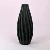Dastium Home - 3D geprinte vaas Fleur - Mat Groen - 50 cm - Luxe vaas voor zijden bloemen - Woonaccessoires