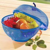 Fruit Bowl Mand Blauw Appel Vorm Mesh met deksel Ruimtebesparende Groente Houder Houd ongewenste Huisdieren & Insecten Uit Afvoer Mand