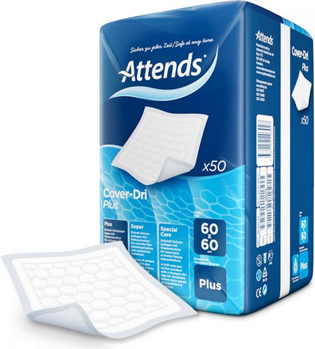 Attends Cover-Dri Plus 60 x 60 cm - 8 pakken van 50 stuks