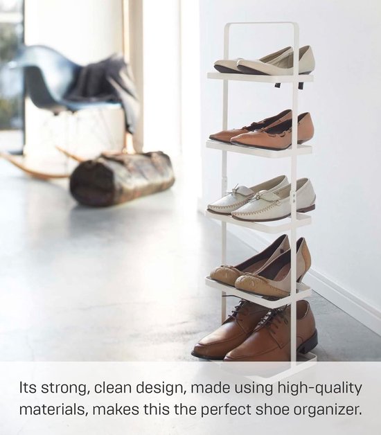 Yamazaki Schoenenrek met Houten Plank - Tower - Wit - vtwonen