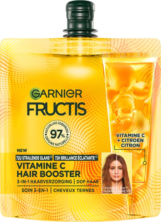 Garnier Fructis Hair Booster Vitamin C - Soin capillaire 3 en 1 - Cheveux ternes - 60 ml