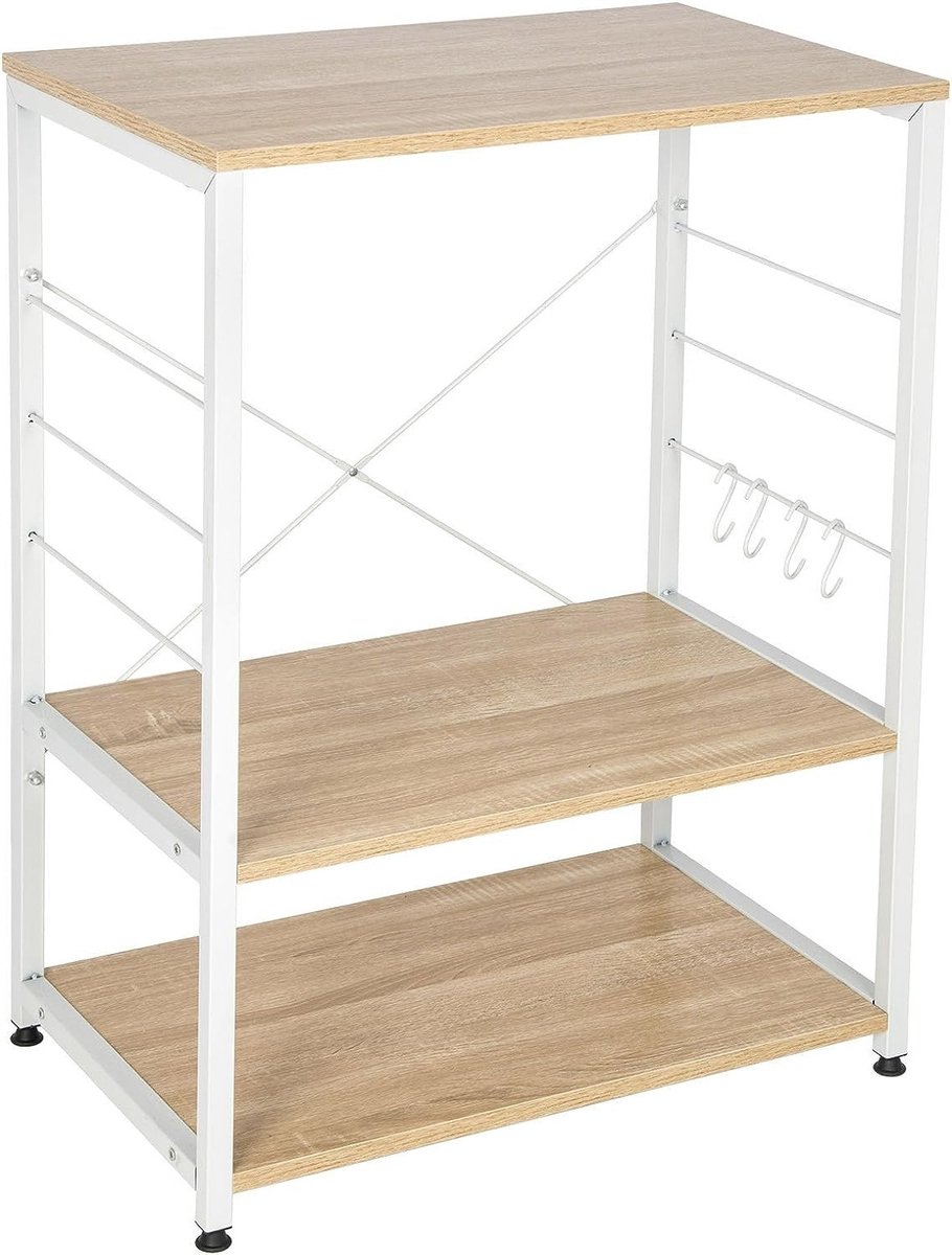 Multifunctionele keukenorganizer - opbergrek - plank - voldoende ruimte - duurzame constructie - veiligheidsvoorzieningen - 60 cm x 40 cm x 82 cm