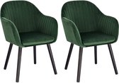 Rootz set van 2 eetkamerstoelen - fluwelen stoelen - comfortabele zit - eenvoudige montage - duurzaam ontwerp - 81 cm x 40 cm x 47 cm