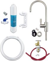 Classic Undersink drinkwaterfilterset inclusief kraan en accessoires (geborsteld nikkel) met snelle installatie waterfilter kraan