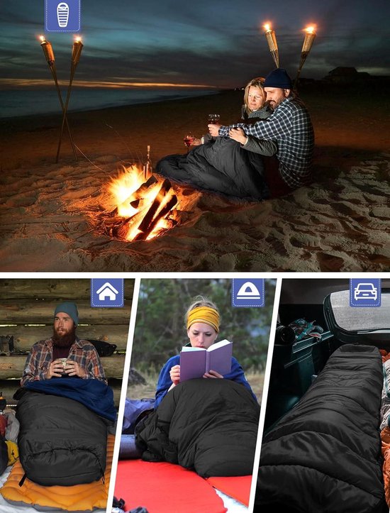 Slaapzak winter -7 °C tot 20 °C (18 kg ~ 24 kg/210 x 80 cm) mummieslaapzak licht 4 seizoenen waterafstotend - voor rugzakreizen kamperen hiking Slaapzak — afbeelding 5