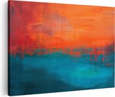 Artaza Canvas Schilderij Abstract Kunstwerk van een Zonsondergang - 30x20 - Klein - Foto Op Canvas - Canvas Print
