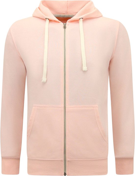 Hoodie Heren met Rits - Trainingsjack heren - Sportvest - Roze