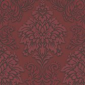 Papier peint baroque Profhome 368983-GU papier peint intissé légèrement texturé dans le style baroque chatoyant rouge argent noir 5,33 m2
