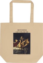 Artemisia Gentileschi 'Judith onthoofdt Holofernes' ("Judith Slaying Holofernes") Beroemde Schilderij Tote Bag | 100% Katoenen Tas | Kunst Tote Bag | Naturel