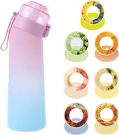 Geurwater Drinkfles - Water Bottle Up - Geur Air Waterfles - Inclusief 7 Pods - Roze / Blauw - 650 ml - Tritan - BPA-vrij - Starterskit - Ananas - Citroen - Cola - Energiedrank - Groene Druiven - Perzik - Sinaasappel