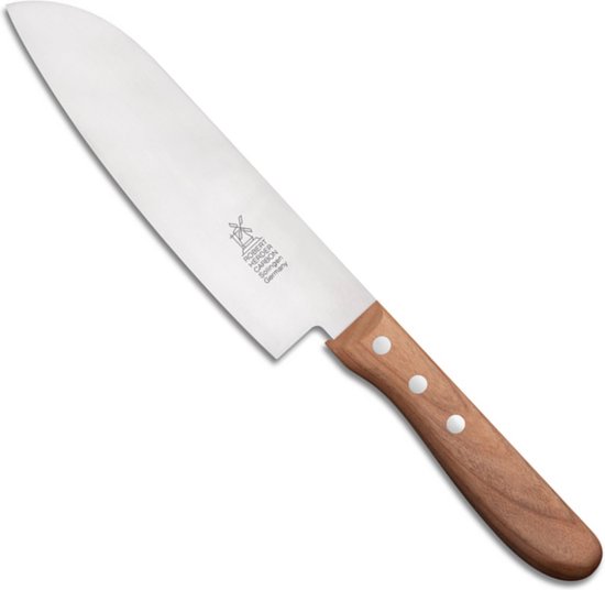 Foto: Robert herder santoku koksmes carbonstaal lemmet 16 5 cm heft kersenhout