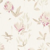 Papier peint Fleurs Profhome 344983-GU papier peint intissé légèrement texturé avec motif floral mat beige violet bronze 5,33 m2