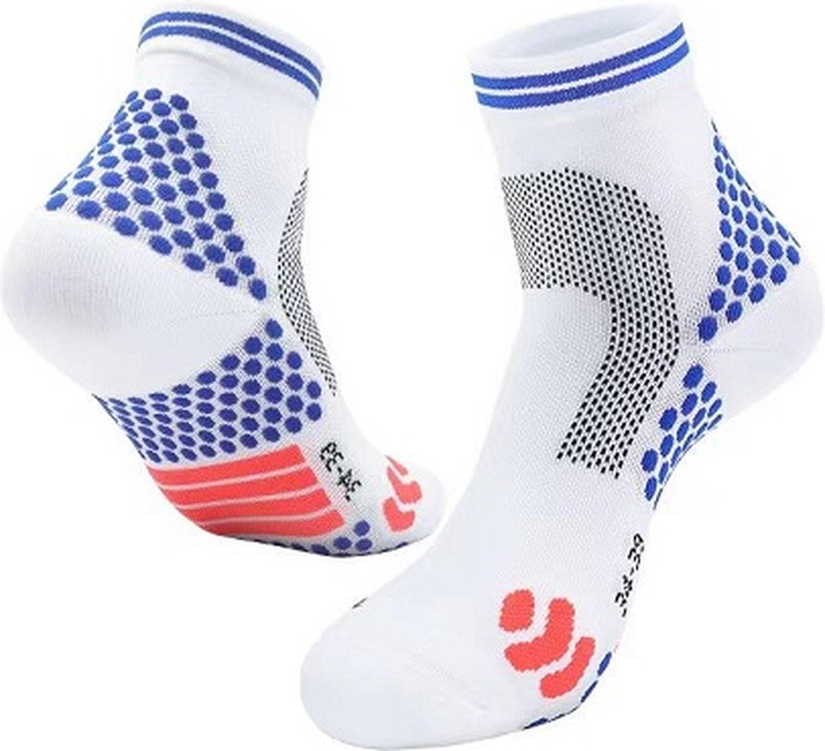 Inuk - Sportsokken - Wit Donkerblauw - Maat L-XL (40-43) - Prof - High Comfort - Naadloos - Solide en comfort