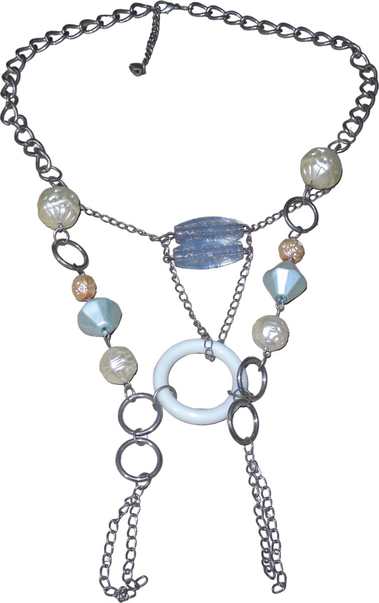 Ketting zilver met dubbele hanger diverse patronen