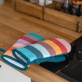 Ovenwanten - Hoogwaardige ovenhandschoenen van hittebestendig materiaal voor de perfecte bescherming in de keuken - kleurrijke set van 2