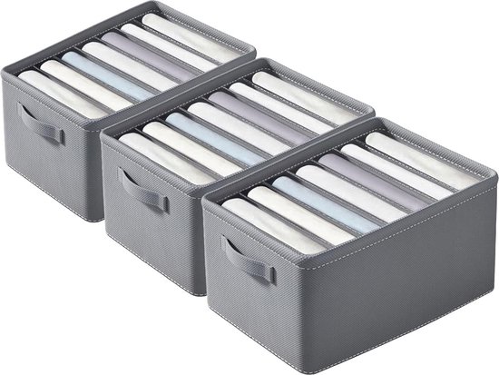 Nordix Kledingkast - Organizer - Opbergsysteem - Opbergmand - Lade 7 - Vakken - Zwart - 4 stuks