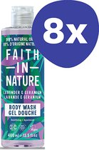 Faith in Nature Lavendel & Geranium Bad-en Douchegel (8x 400ml)