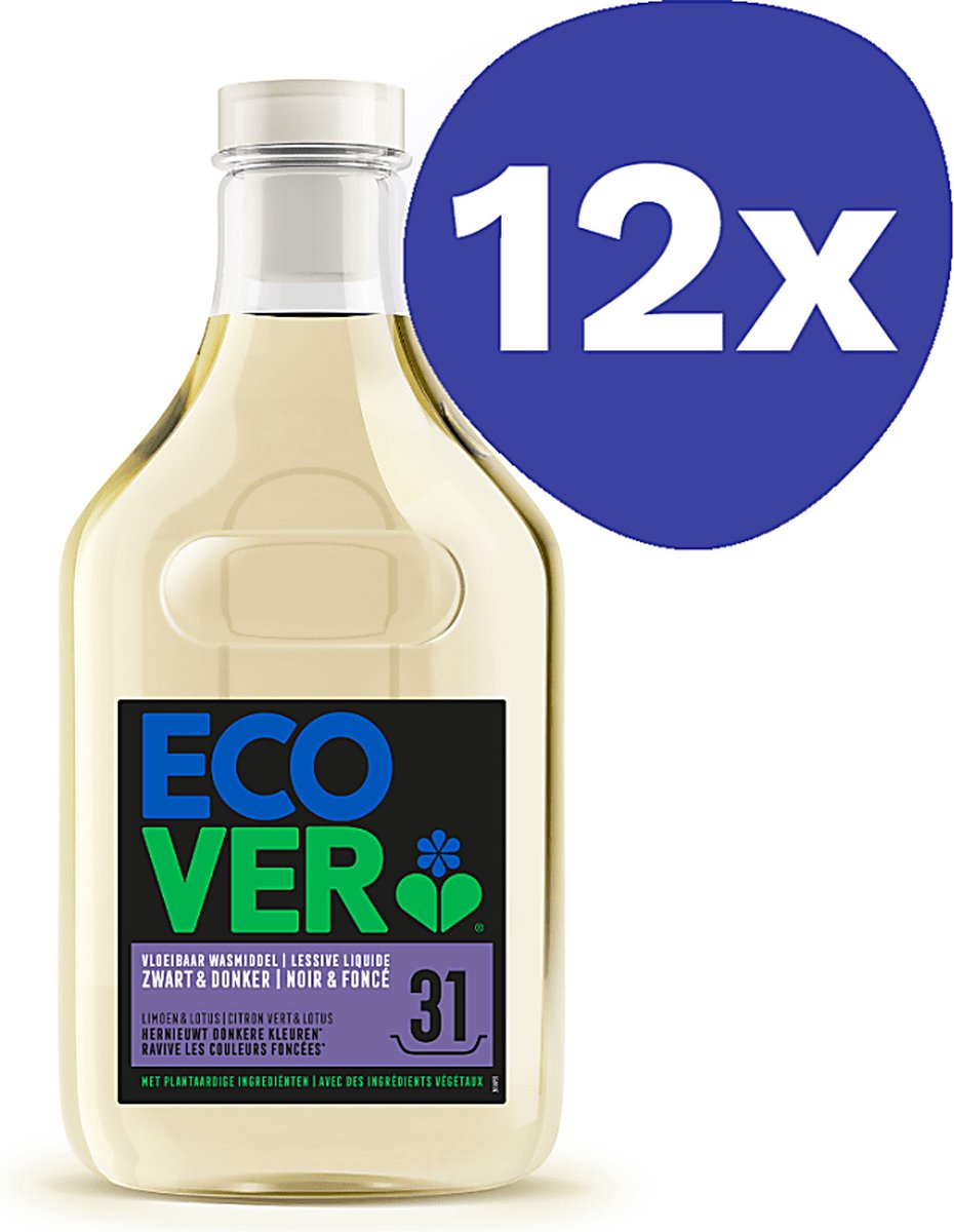 Goedkoopste Ecover Vloeibaar Wasmiddel Donkere & Zwarte Was (12x 1.43L