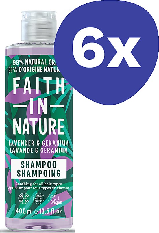 Foto: Faith in nature lavendel geranium shampoo normaal tot droog 5x 400ml 