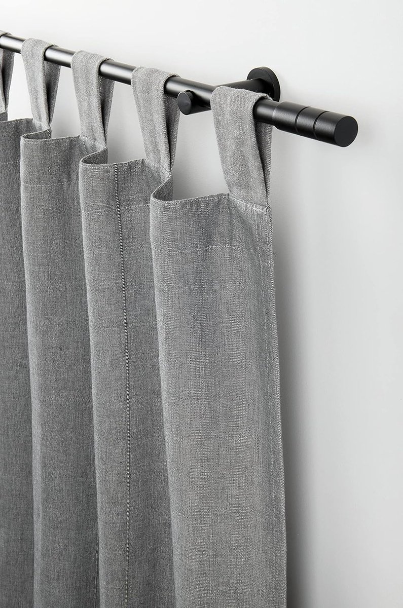 Gordijnroede set cilinder Kreta compleet metaal mat-zwart lengte 120-210 cm incl montagemateriaal