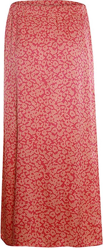 Maxi-rok in roze met een roze luipaardprint en een elastische tailleband.