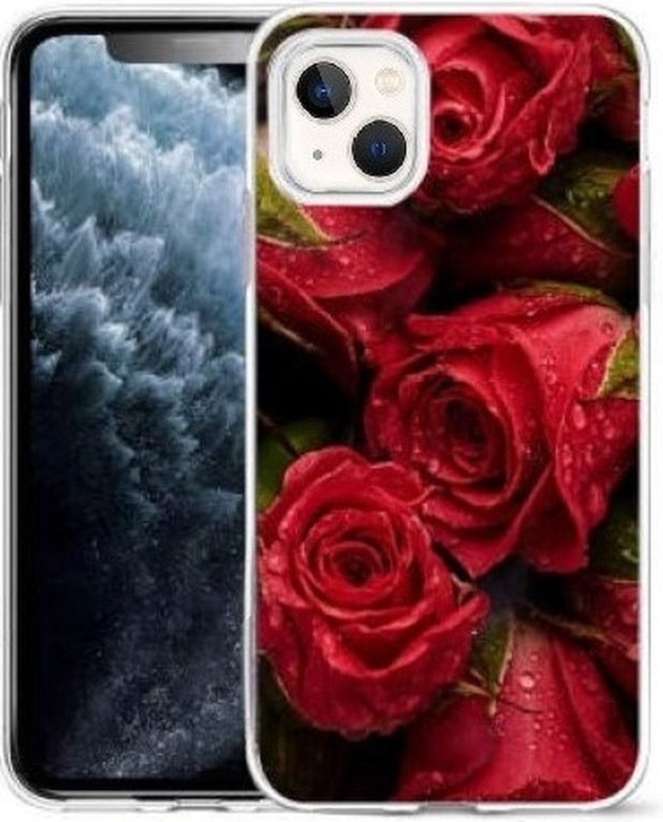 Cityhoesje-iPhone 14 / 13 hoesje – Bloemen – Backcover