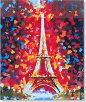 Cards & Crafts Eiffeltoren Parijs Schilderen Op Nummer met Frame 40x50cm - Painting by Numer - DIY schilder pakket