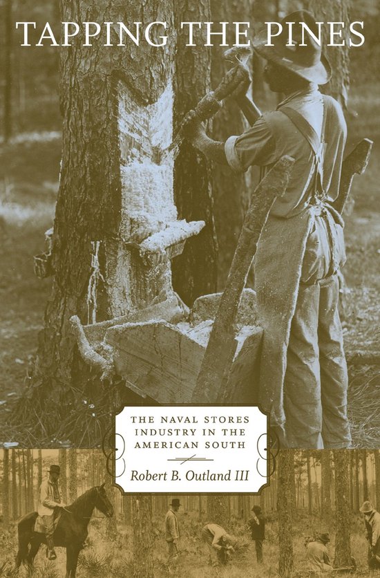 Tapping the Pines: De marine-industrie in de Amerikaanse Zuiden. Mannen tappen hars uit pijnbomen.