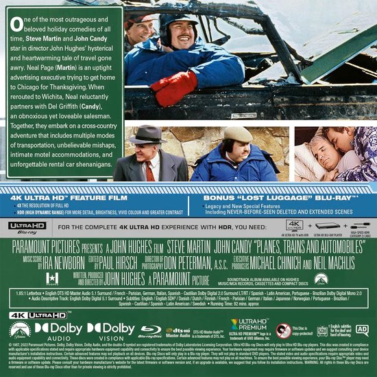 Steve Martin en John Candy op de achterkant van een blu-ray hoes.