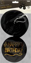 Folat - Shining glam swirls happy birthday - 3 stuks