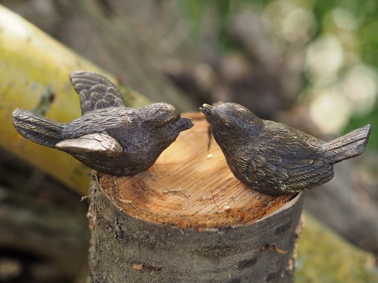 Beeld brons - Paar vogeltjes - Bronzartes - 3 cm hoog