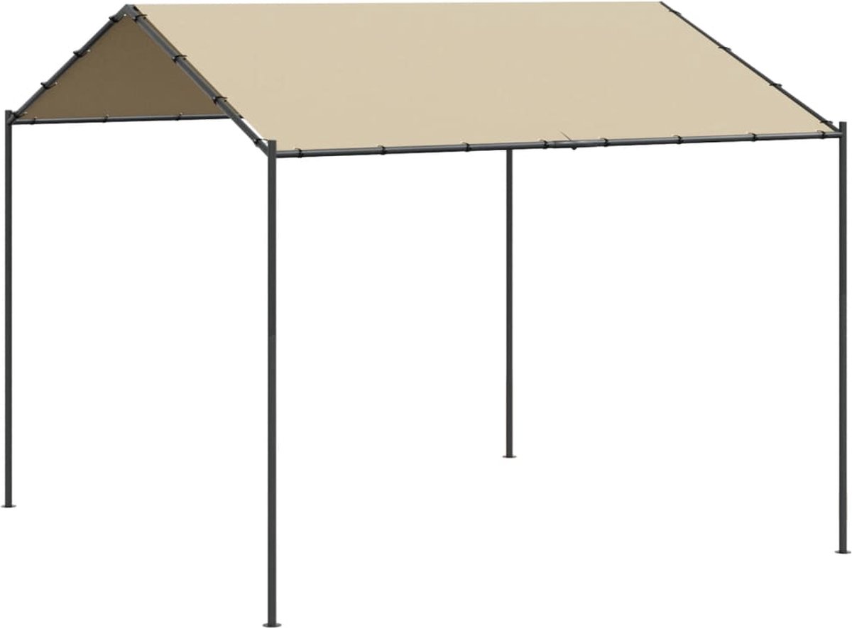vidaXL Tuinpaviljoen 4x4 m staal en stof beige