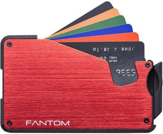 Fantom Wallet - Fantom S - regular (zonder coinholder & accessoires) - 4-7cc slimwallet - unisex - rood