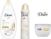 Dove Nourishing Silk Pakket - Douche / Deo Spray / Bodycreme