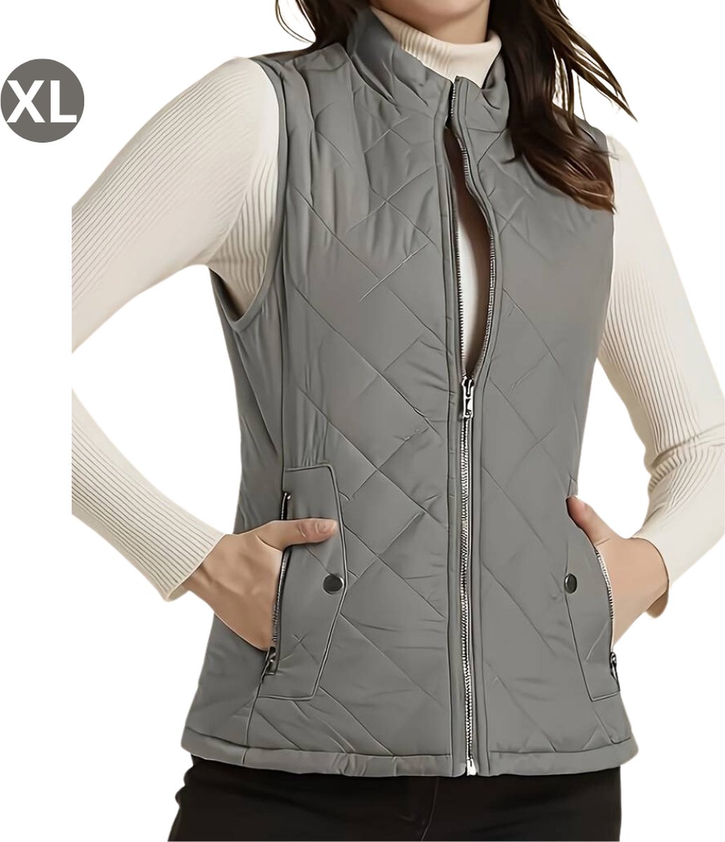 Livano Bodywarmer Waistcoat Met Ritssluiting 4 Seizoenen Outdoor Voor Dames Lichtgrijs